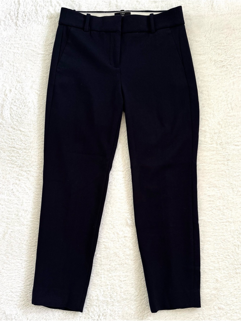 J. Crew 365 Cameron size 4 ladies dark navy blue flat front ankle dress pants